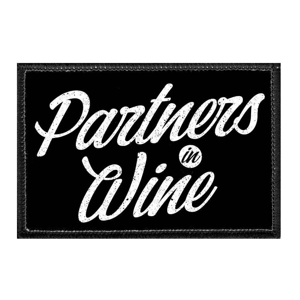 Partners In Wine - Removable Patch - Pull Patch - Removable Patches For Authentic Flexfit and Snapback Hats