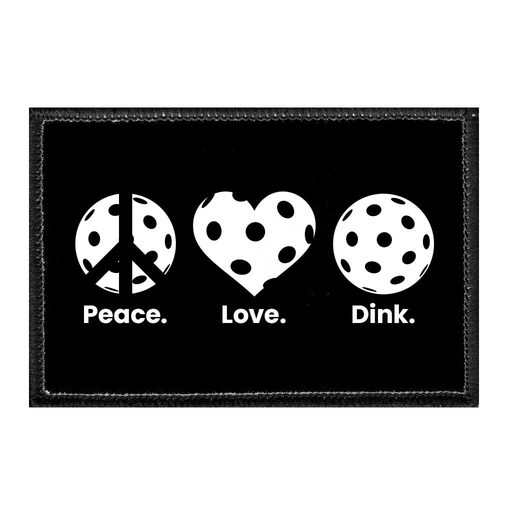 Peace. Love. Dink. - Removable Patch - Pull Patch - Removable Patches For Authentic Flexfit and Snapback Hats