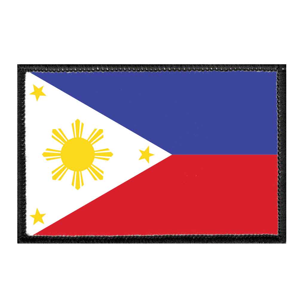 Philippines National Flag - Color - Removable Patch - Pull Patch - Removable Patches For Authentic Flexfit and Snapback Hats