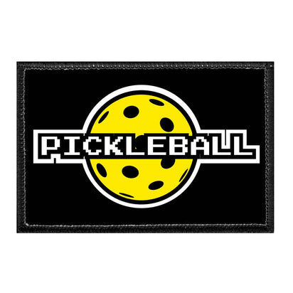 Pickleball - 8-Bit - Yellow - Removable Patch - Pull Patch - Removable Patches For Authentic Flexfit and Snapback Hats
