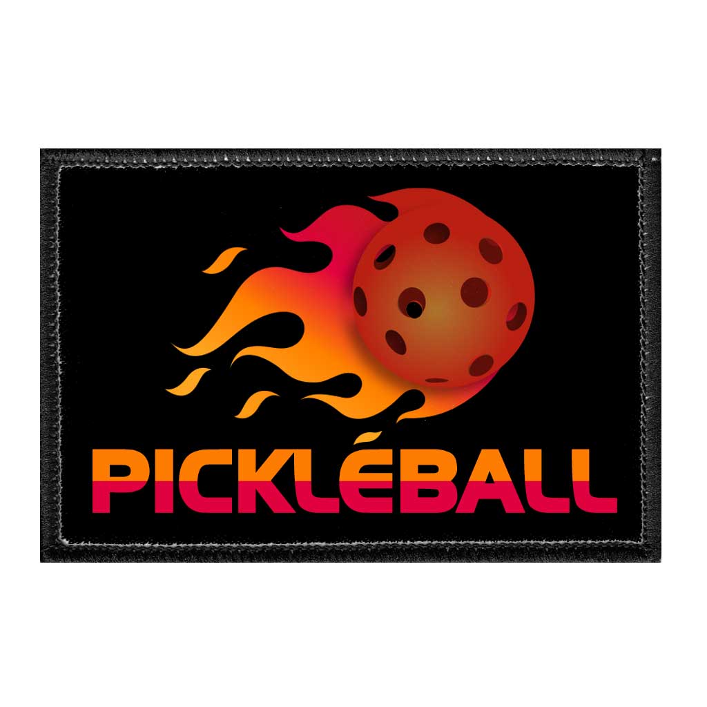 Pickleball - Fire - Removable Patch - Pull Patch - Removable Patches For Authentic Flexfit and Snapback Hats