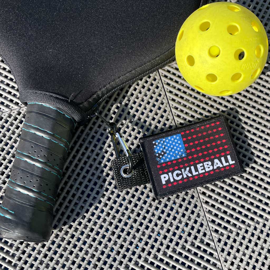 Pickleball - US Flag - Removable Patch - Pull Patch - Removable Patches For Authentic Flexfit and Snapback Hats