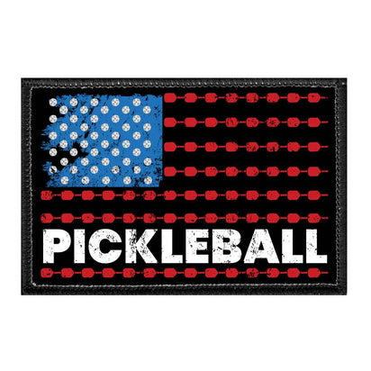 Pickleball - US Flag - Removable Patch - Pull Patch - Removable Patches For Authentic Flexfit and Snapback Hats