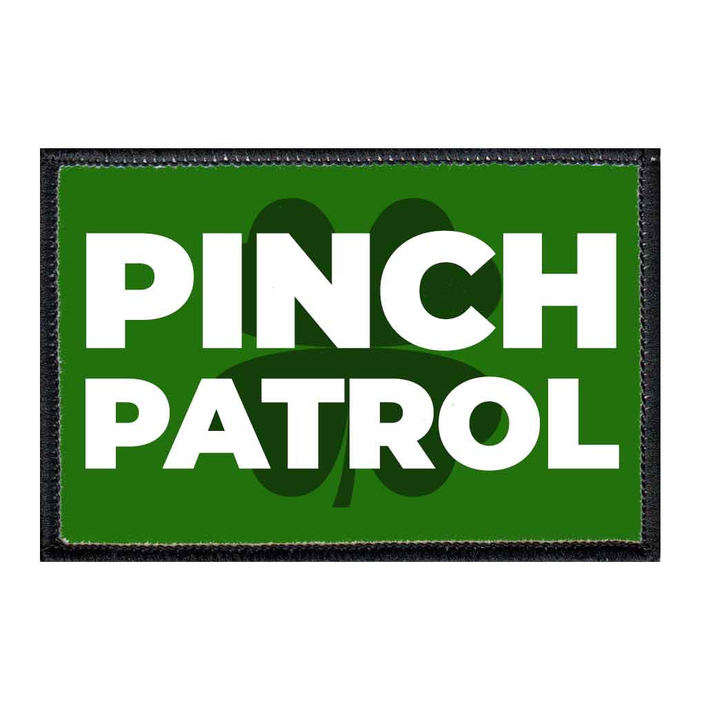 Pinch Patrol - Big Shamrock - Patch - Pull Patch - Removable Patches For Authentic Flexfit and Snapback Hats