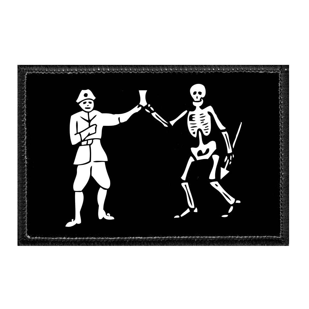 Pirate Bartholomew Roberts Flag - Removable Patch - Pull Patch - Removable Patches That Stick To Your Gear