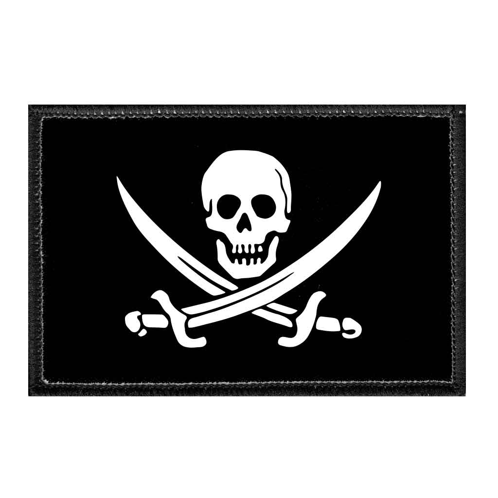Pirate Calico &quot;Jack&quot; Rackham Flag - Removable Patch - Pull Patch - Removable Patches That Stick To Your Gear