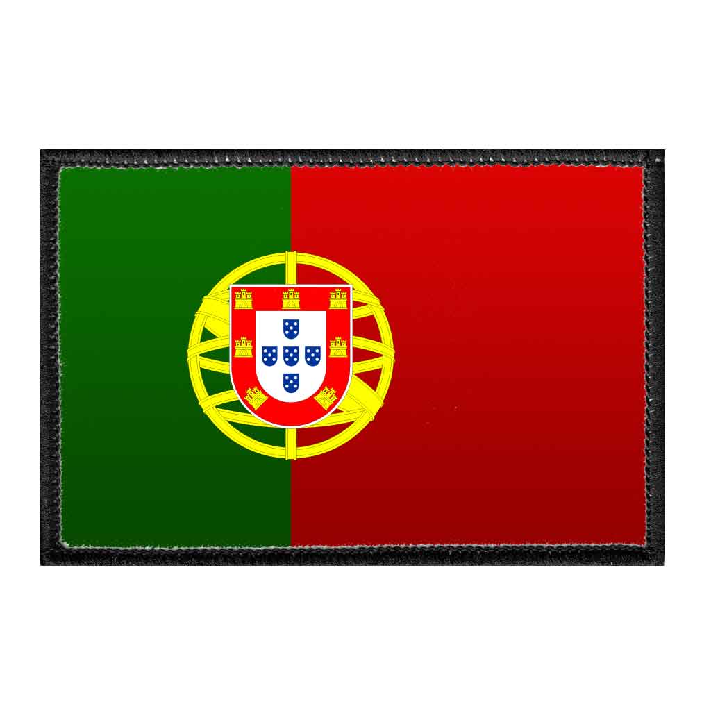 Portugal Flag - Color - Removable Patch - Pull Patch - Removable Patches For Authentic Flexfit and Snapback Hats