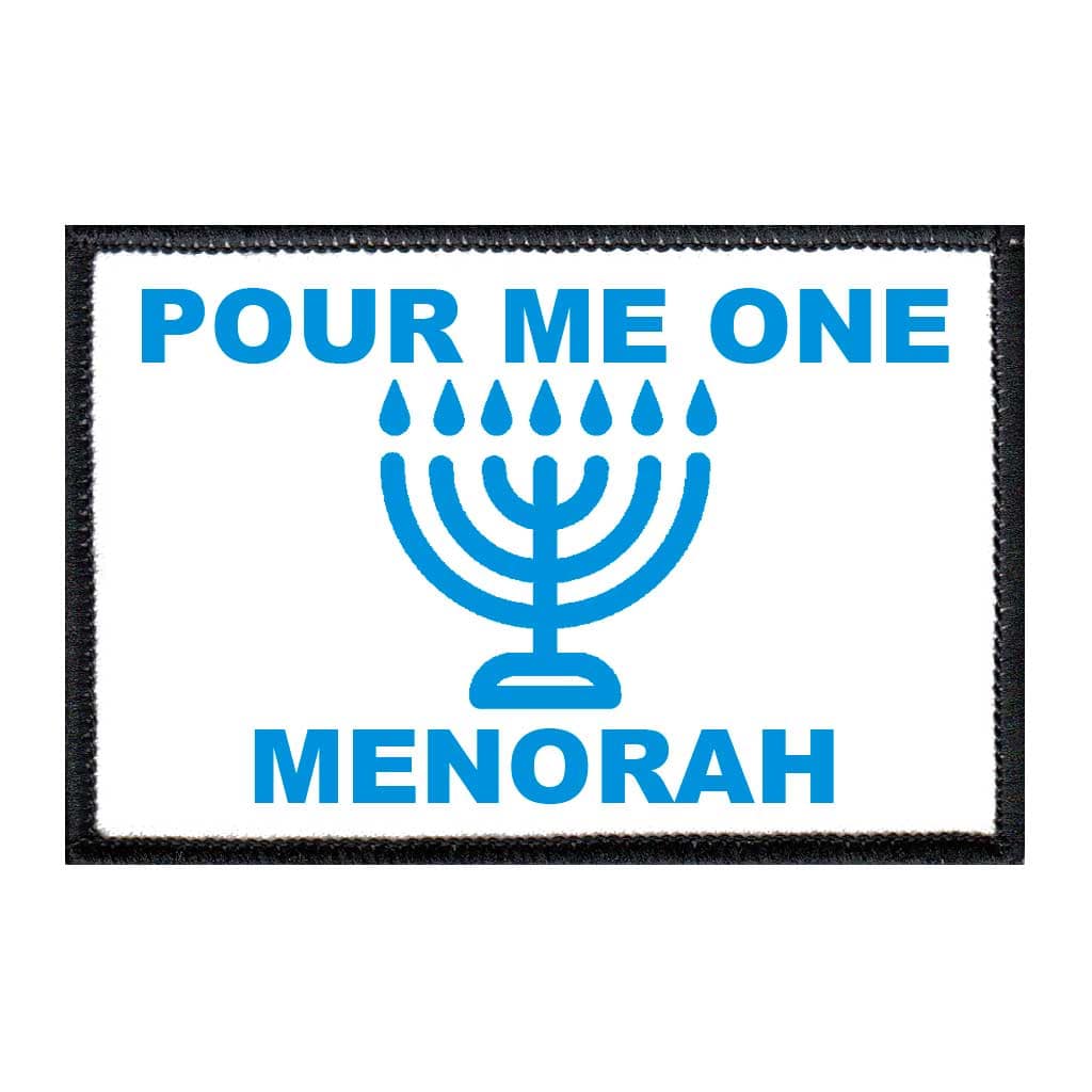 Pour Me One Menorah - Removable Patch - Pull Patch - Removable Patches For Authentic Flexfit and Snapback Hats