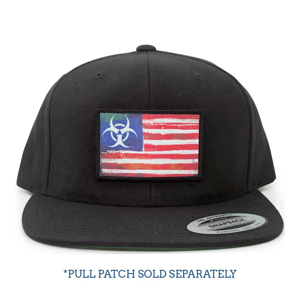 Premium Classic Pull Patch Hat By Snapback - Black - Pull Patch - Removable Patches For Authentic Flexfit and Snapback Hats