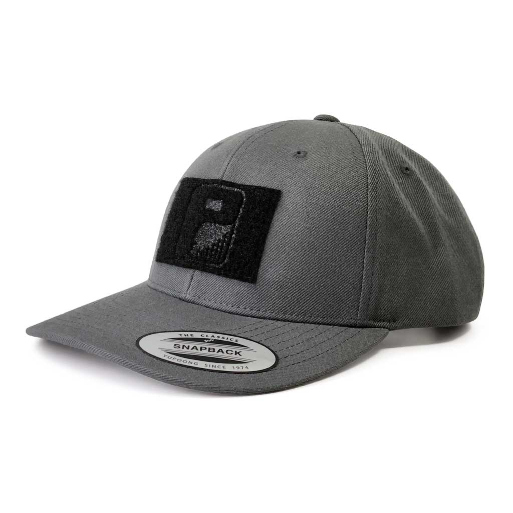 Premium Curved Visor Pull Patch Hat By Snapback - Dark Grey - Pull Patch - Removable Patches For Authentic Flexfit and Snapback Hats