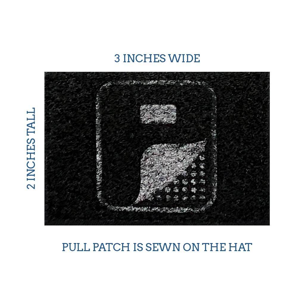 Premium Curved Visor Pull Patch Hat By Snapback - XL/XXL - Black - Pull Patch - Removable Patches For Authentic Flexfit and Snapback Hats