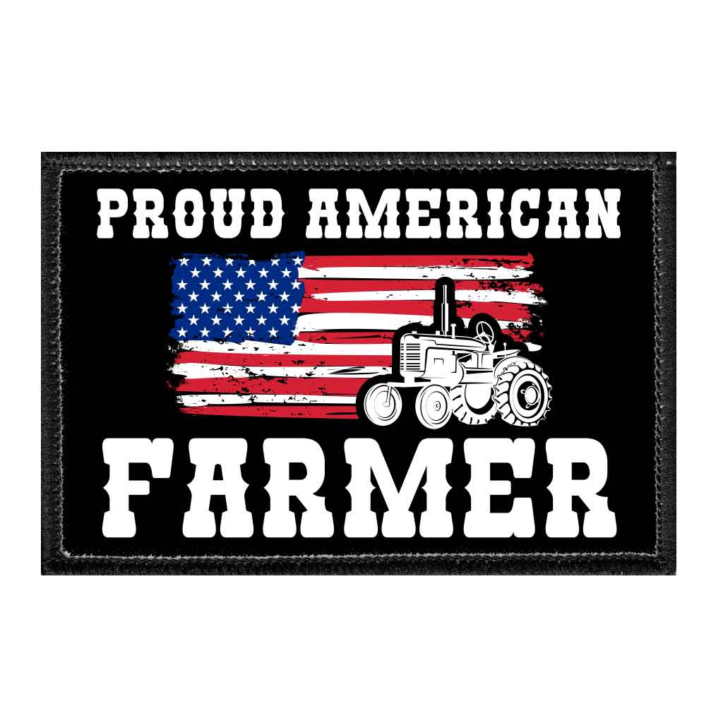 Proud American Farmer - Removable Patch - Pull Patch - Removable Patches For Authentic Flexfit and Snapback Hats