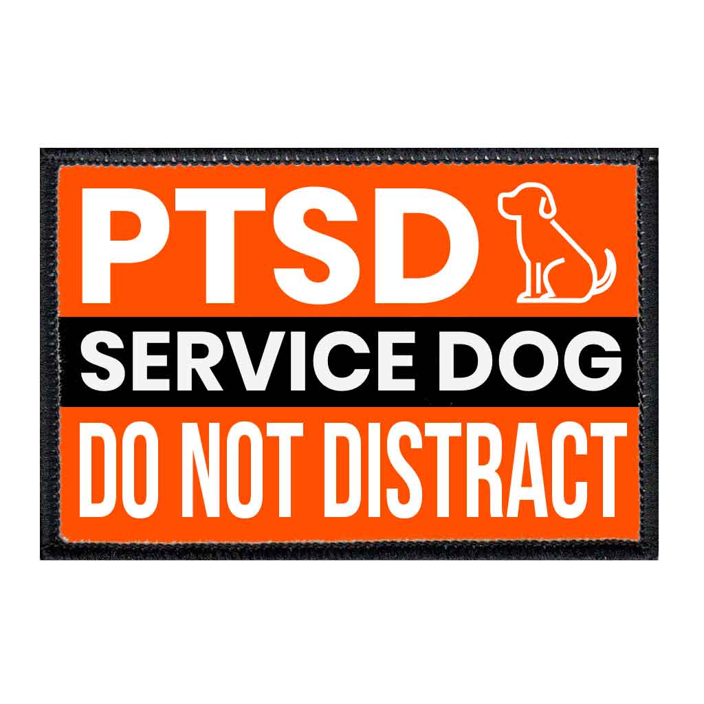 PTSD - Service Dog - Removable Patch - Pull Patch - Removable Patches For Authentic Flexfit and Snapback Hats