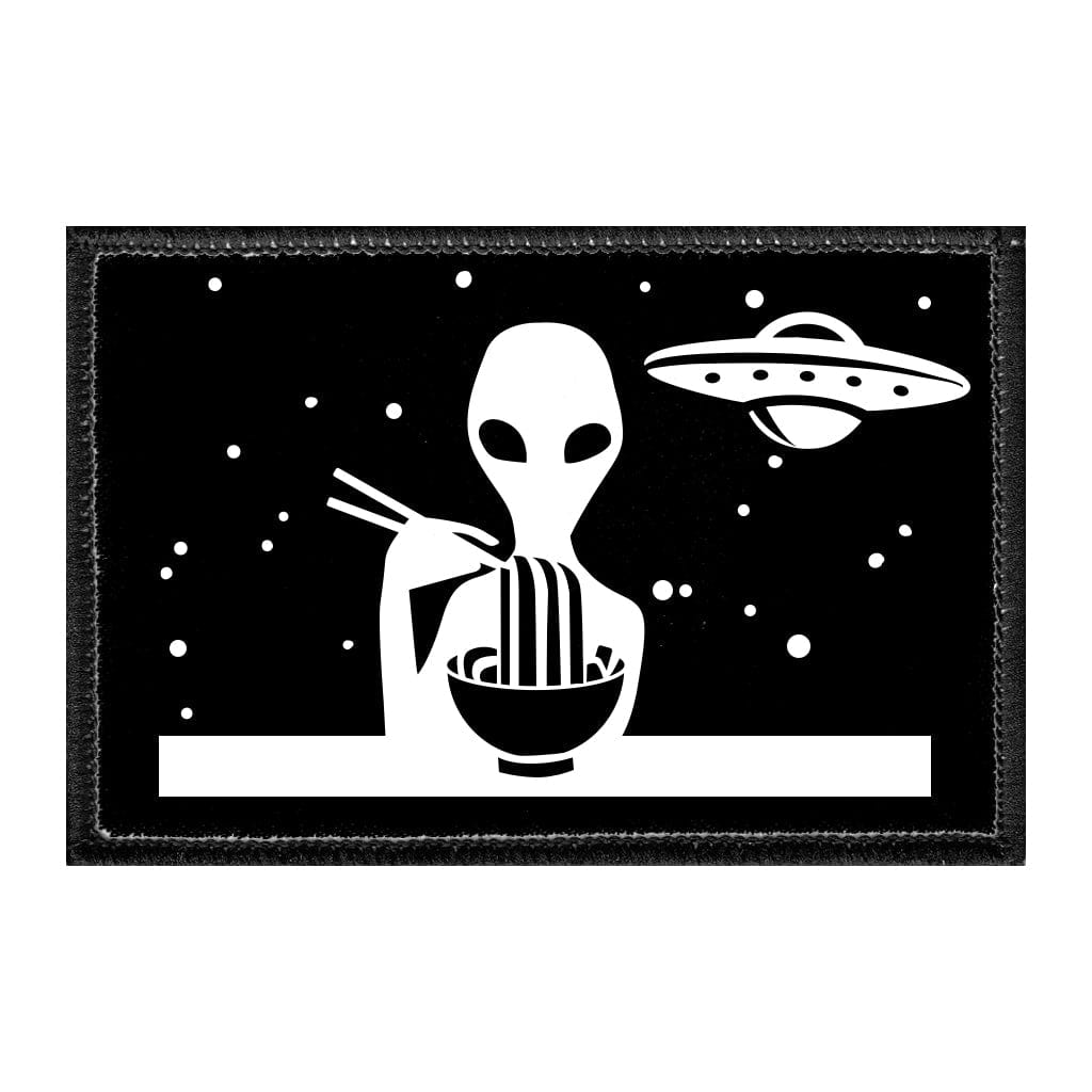 Ramen Alien - Removable Patch - Pull Patch - Removable Patches That Stick To Your Gear
