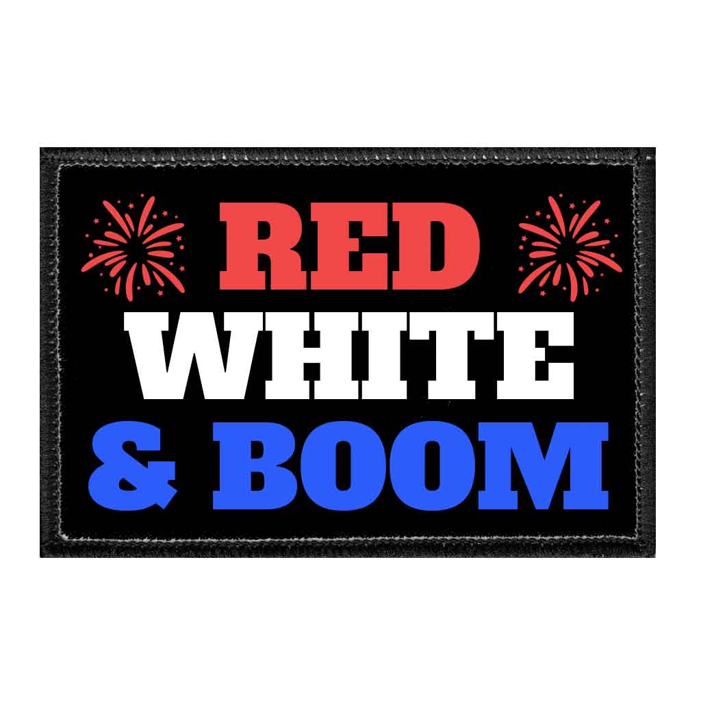 Red, White & Boom - Removable Patch - Pull Patch - Removable Patches For Authentic Flexfit and Snapback Hats