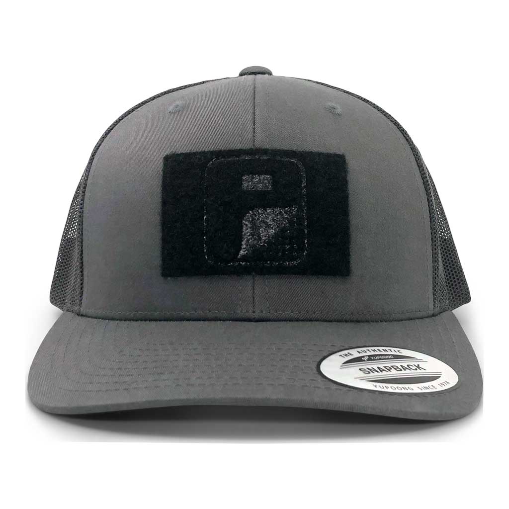 Wyoming Cowboys Leather Circle Patch Hat - Charcoal/Black