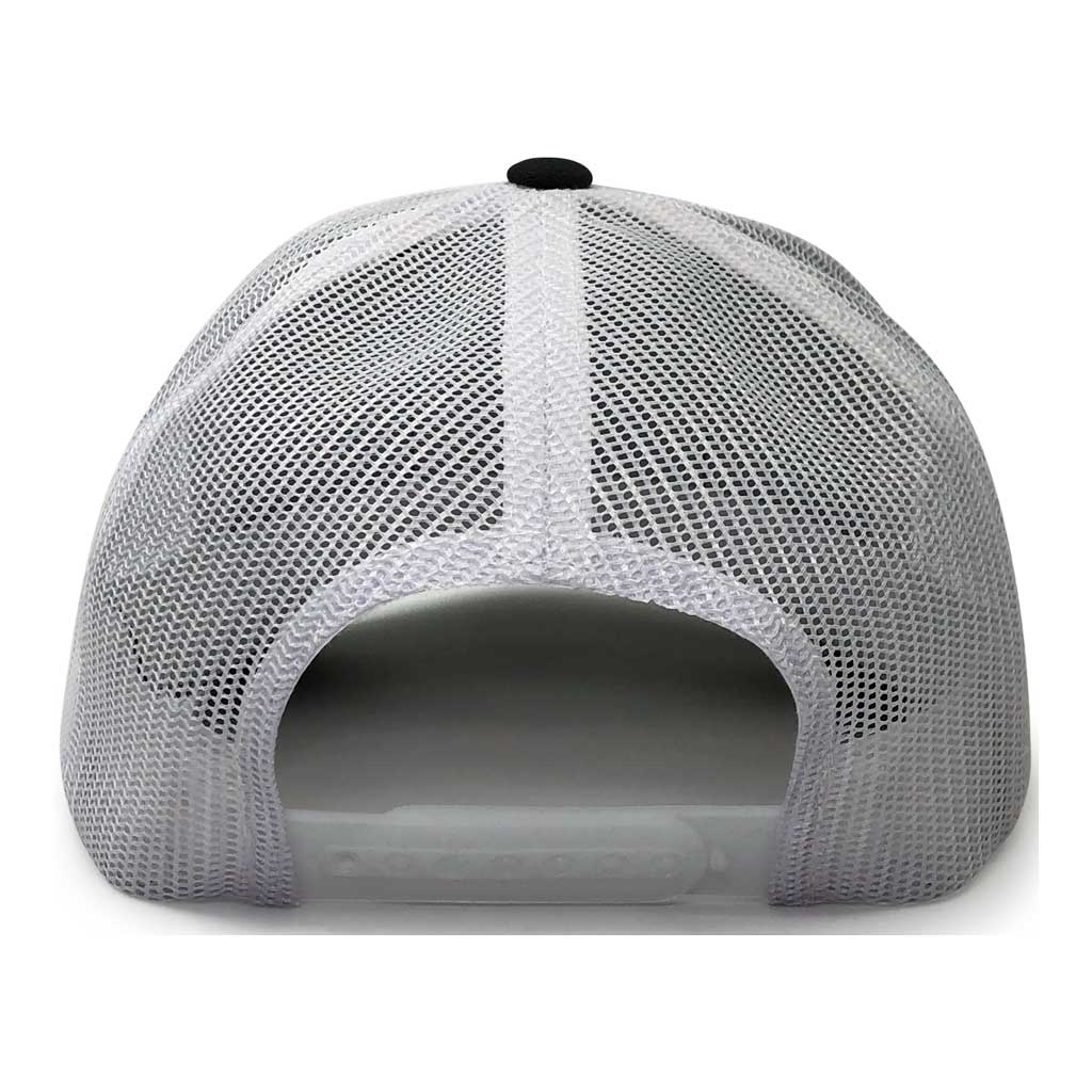 Retro Trucker 2-Tone Pull Patch Hat By Snapback - Charcoal and White - Pull Patch - Removable Patches For Authentic Flexfit and Snapback Hats