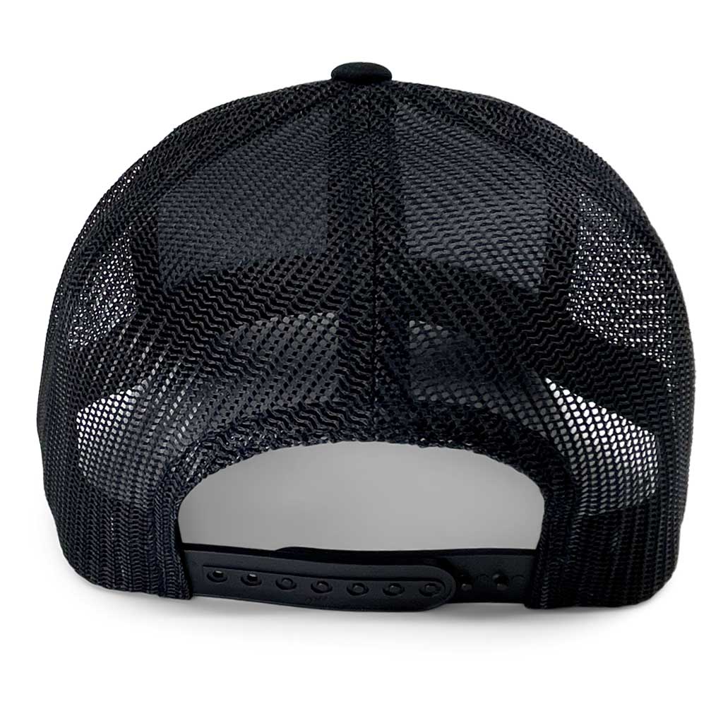 Retro Trucker Pull Patch Hat By Snapback - Black - Pull Patch - Removable Patches For Authentic Flexfit and Snapback Hats