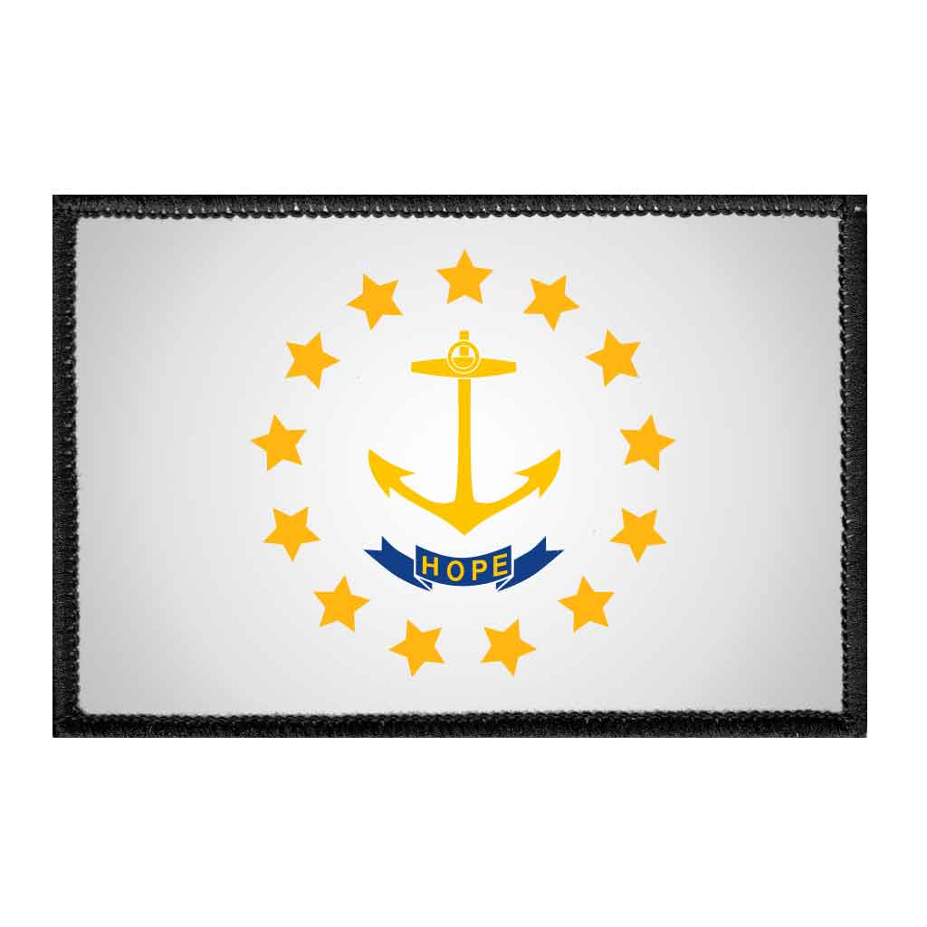 Rhode Island State Flag - Color - Removable Patch - Pull Patch - Removable Patches For Authentic Flexfit and Snapback Hats