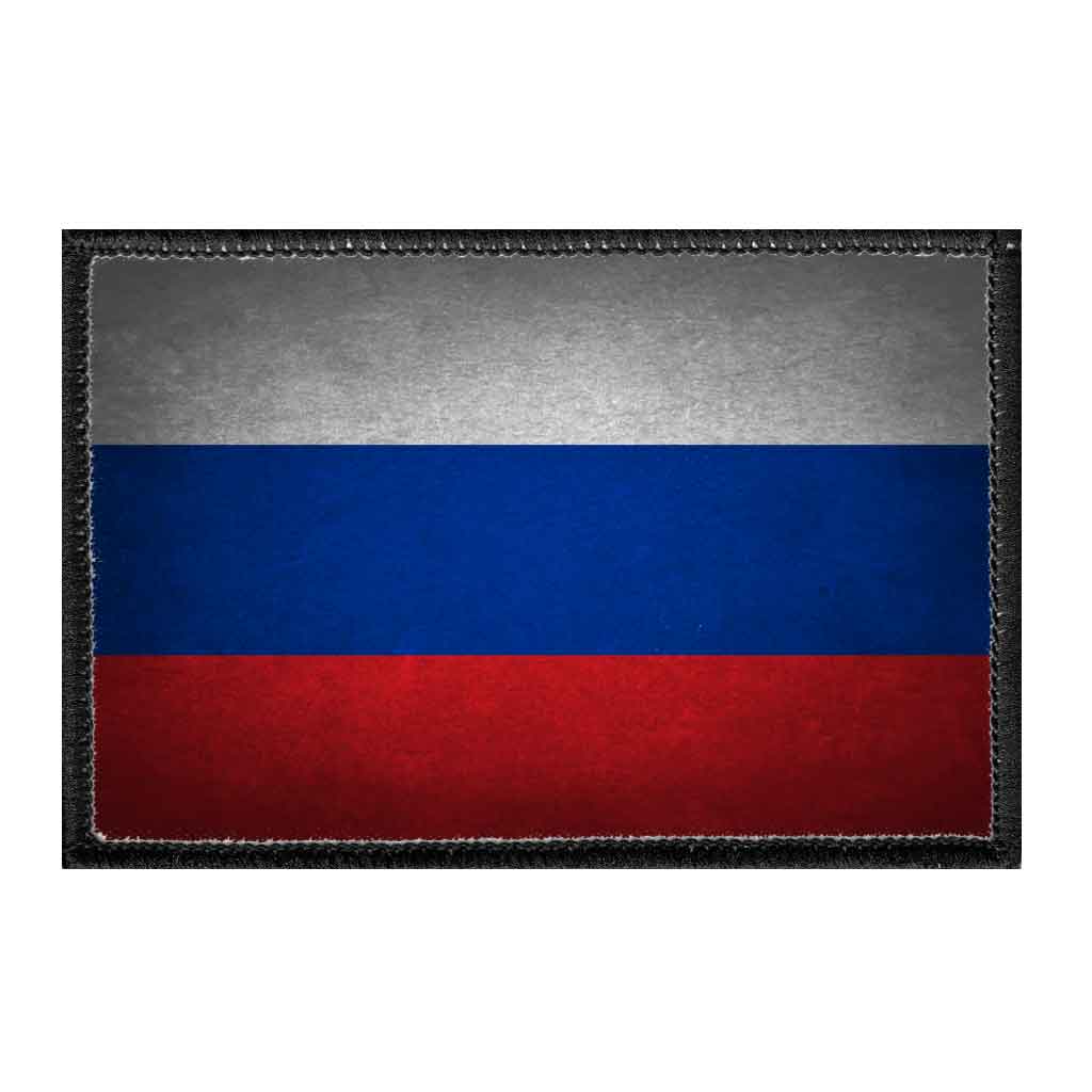 Russia Flag - Color - Distressed - Removable Patch - Pull Patch - Removable Patches For Authentic Flexfit and Snapback Hats