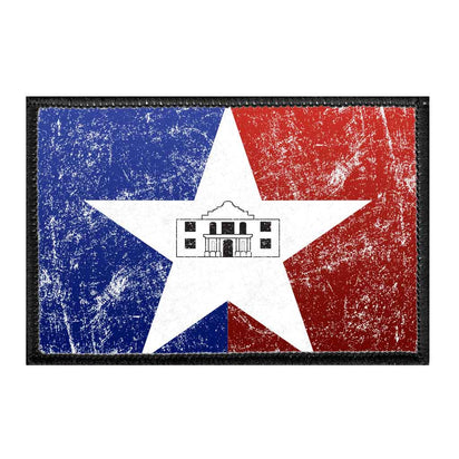 San Antonio City Flag - Color - Distressed - Removable Patch - Pull Patch - Removable Patches For Authentic Flexfit and Snapback Hats