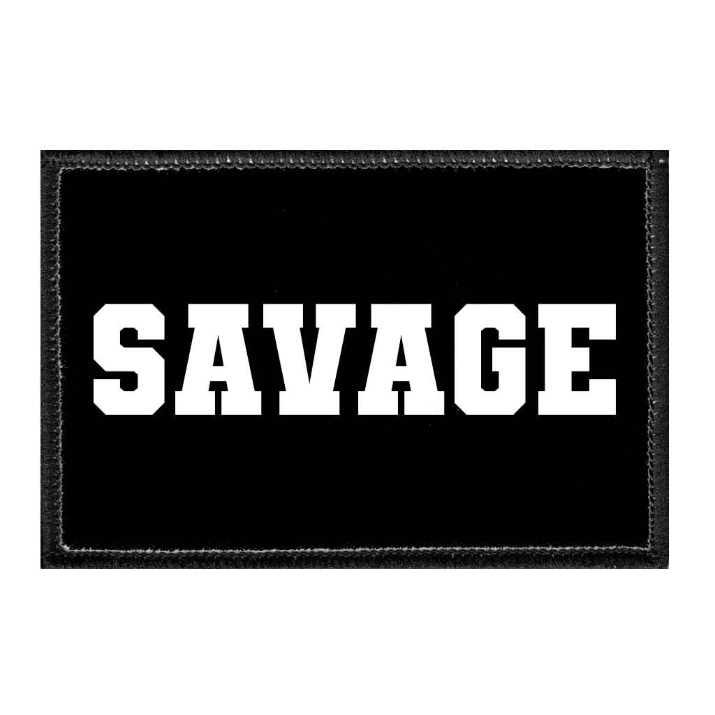 Savage - Black and White - Removable Patch - Pull Patch - Removable Patches For Authentic Flexfit and Snapback Hats