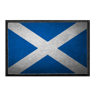 Scotland Flag - Color - Distressed - Removable Patch - Pull Patch - Removable Patches For Authentic Flexfit and Snapback Hats