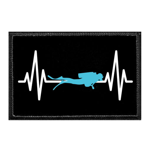 Scuba Diver Heartbeat - Removable Patch - Pull Patch - Removable Patches That Stick To Your Gear