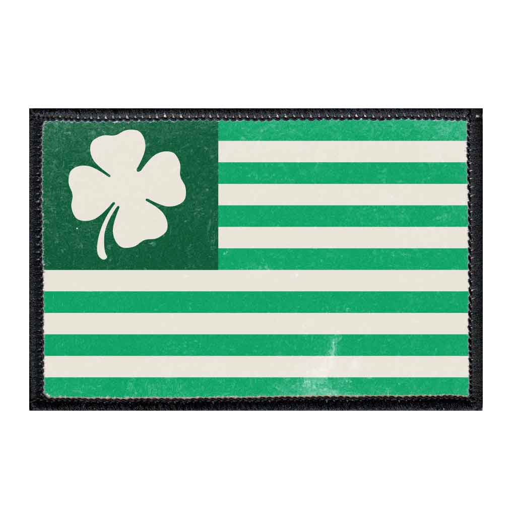 Shamrock Flag - Large - Patch - Pull Patch - Removable Patches For Authentic Flexfit and Snapback Hats