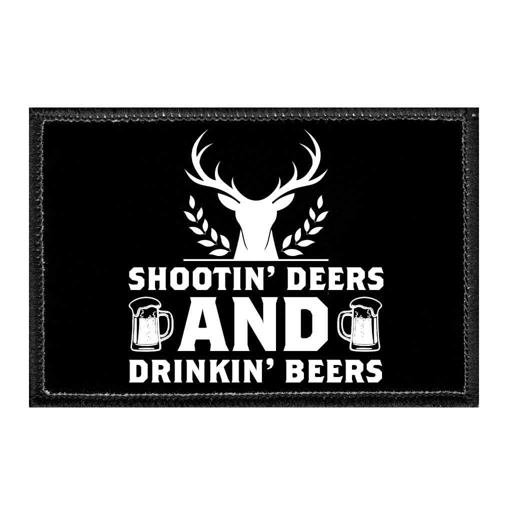 Shootin' Deers And Drinkin' Beers - Removable Patch - Pull Patch - Removable Patches For Authentic Flexfit and Snapback Hats
