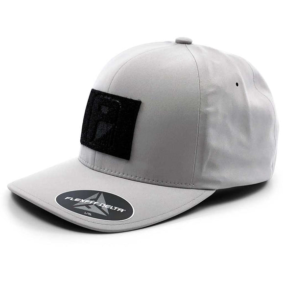 Silver - Delta Premium Flexfit Hat by Pull Patch - Pull Patch - Removable Patches For Authentic Flexfit and Snapback Hats