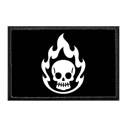 Skull On Fire - Removable Patch - Pull Patch - Removable Patches That Stick To Your Gear
