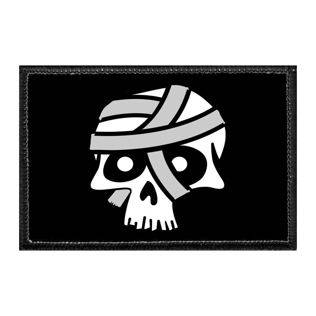 Skull With Bandage - Removable Patch - Pull Patch - Removable Patches That Stick To Your Gear