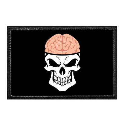 Skull With Brains - Removable Patch - Pull Patch - Removable Patches That Stick To Your Gear