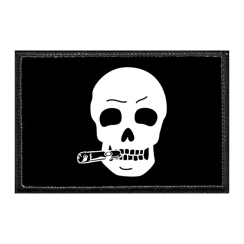 Skull With Cigar - Removable Patch - Pull Patch - Removable Patches That Stick To Your Gear