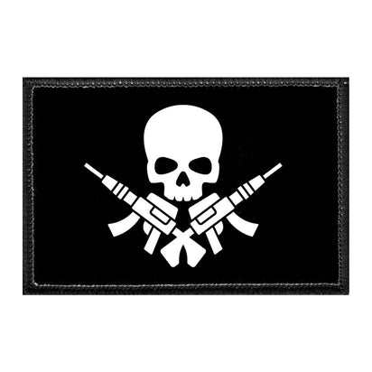 Skull With Guns - Removable Patch - Pull Patch - Removable Patches That Stick To Your Gear