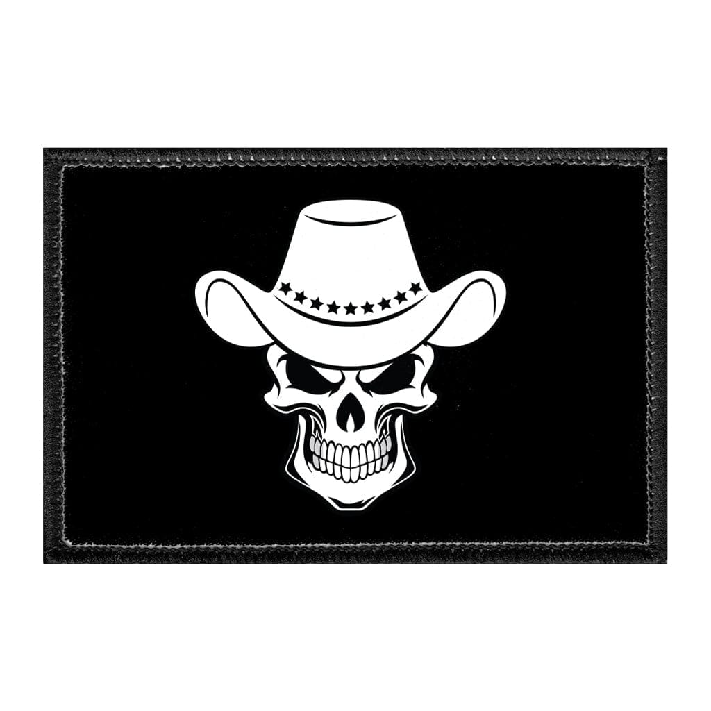 Skull With Hat - Removable Patch - Pull Patch - Removable Patches That Stick To Your Gear