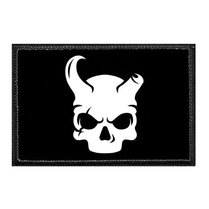 Skull With Horns - Removable Patch - Pull Patch - Removable Patches That Stick To Your Gear