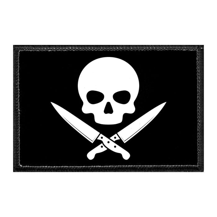 Skull With Knives - Removable Patch - Pull Patch - Removable Patches That Stick To Your Gear