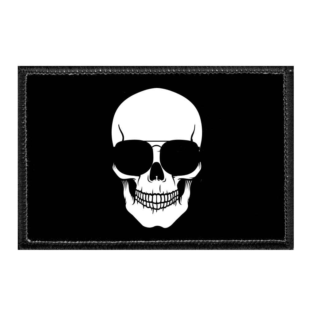 Skull With Sunglasses - Removable Patch - Pull Patch - Removable Patches That Stick To Your Gear
