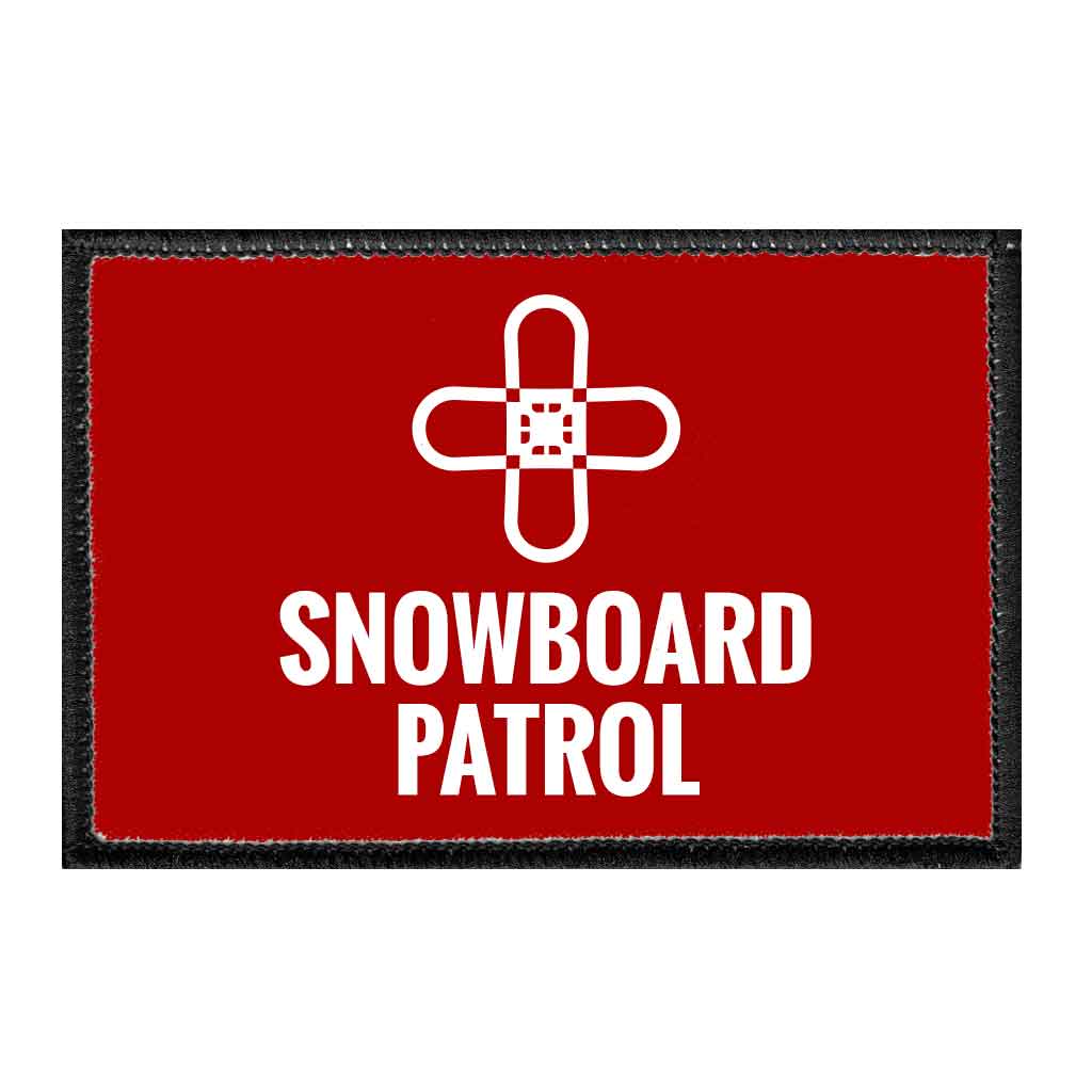 Snowboard Patrol - Removable Patch - Pull Patch - Removable Patches For Authentic Flexfit and Snapback Hats