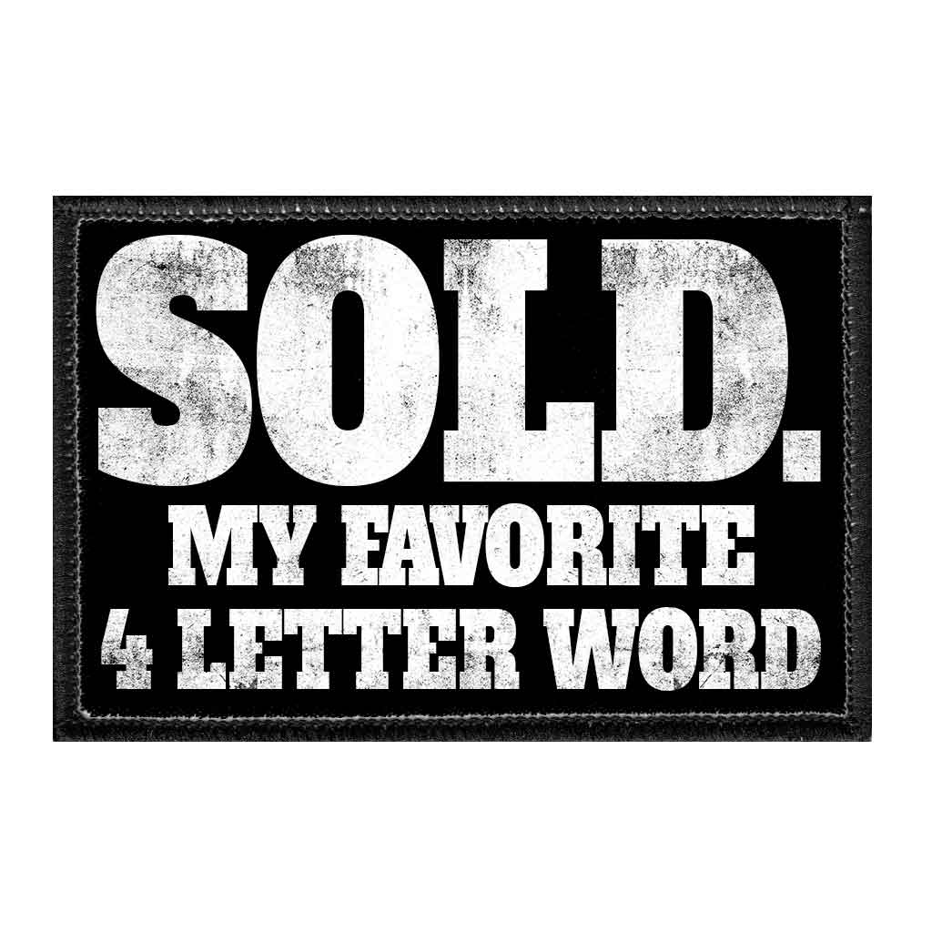 Sold. My Favorite 4 Letter Word - Removable Patch - Pull Patch - Removable Patches That Stick To Your Gear