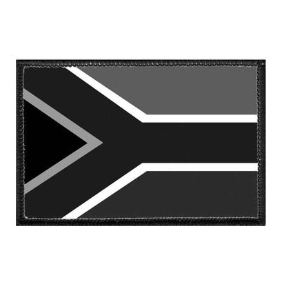 South Africa Flag - Black and White - Removable Patch - Pull Patch - Removable Patches For Authentic Flexfit and Snapback Hats