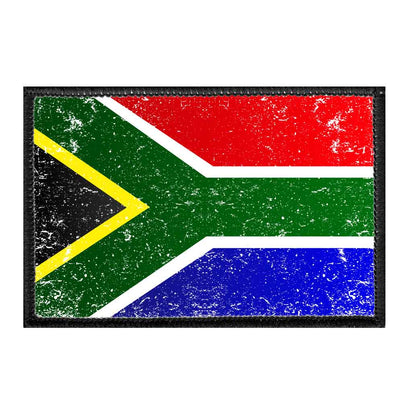 South Africa Flag - Color - Distressed - Removable Patch - Pull Patch - Removable Patches For Authentic Flexfit and Snapback Hats