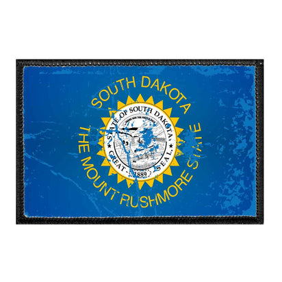 South Dakota State Flag - Color - Distressed - Removable Patch - Pull Patch - Removable Patches For Authentic Flexfit and Snapback Hats