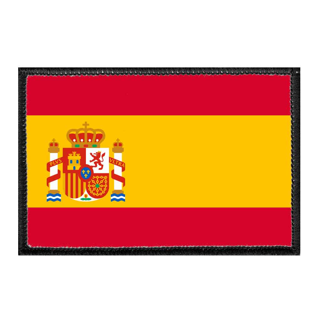 Spain Flag - Color - Removable Patch - Pull Patch - Removable Patches For Authentic Flexfit and Snapback Hats