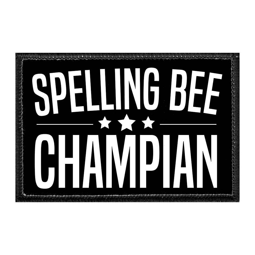 Spelling Bee Champian - Removable Patch - Pull Patch - Removable Patches For Authentic Flexfit and Snapback Hats