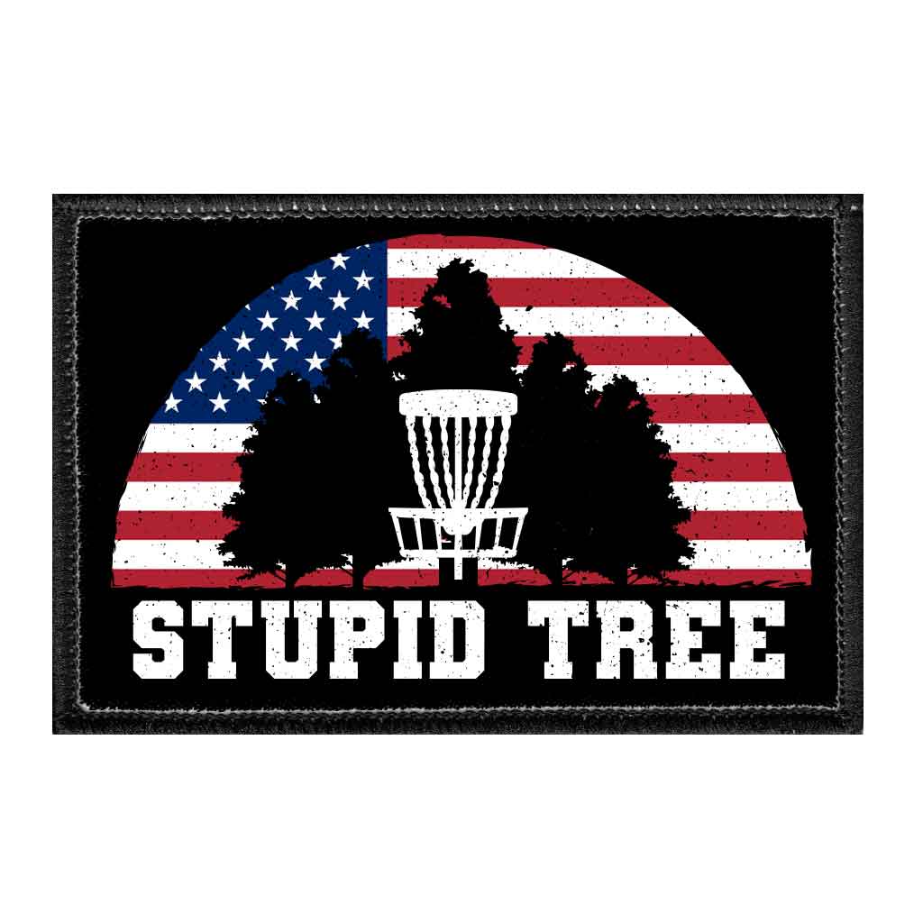 Stupid Tree - USA - Disc Golf - Removable Patch - Pull Patch - Removable Patches For Authentic Flexfit and Snapback Hats