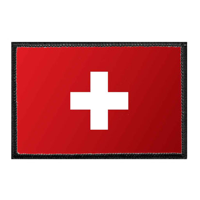Switzerland Flag - Color - Removable Patch - Pull Patch - Removable Patches For Authentic Flexfit and Snapback Hats