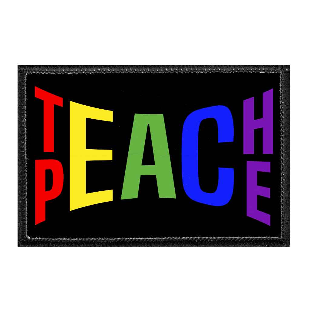 Teach Peace - Removable Patch - Pull Patch - Removable Patches For Authentic Flexfit and Snapback Hats